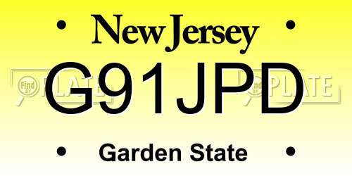 G91JPD New Jersey License Plate