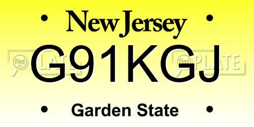 G91KGJ New Jersey License Plate