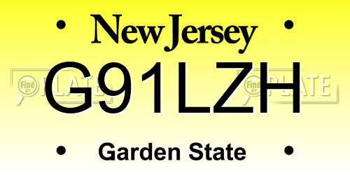 G91LZH New Jersey License Plate