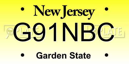 G91NBC New Jersey License Plate