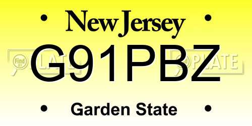 G91PBZ New Jersey License Plate