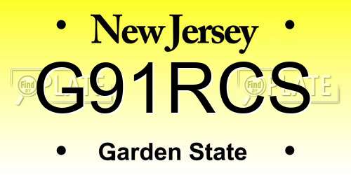 G91RCS New Jersey License Plate