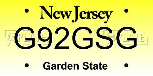 G92GSG New Jersey License Plate