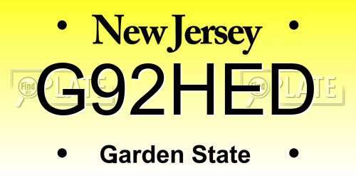 G92HED New Jersey License Plate