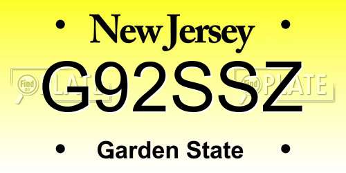G92SSZ New Jersey License Plate