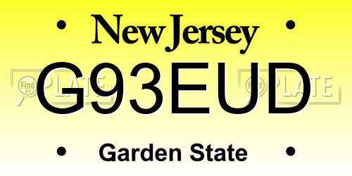 G93EUD New Jersey License Plate