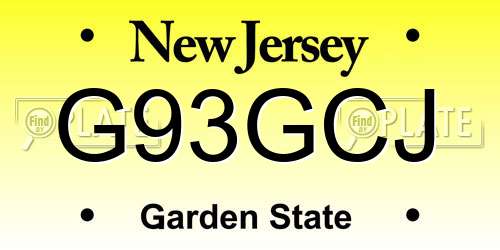 G93GCJ New Jersey License Plate