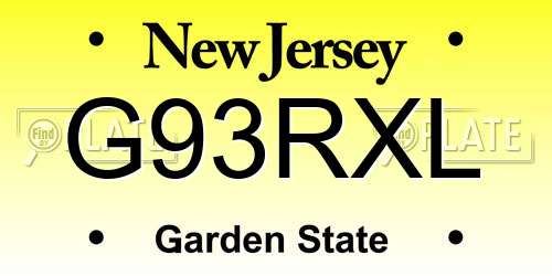G93RXL New Jersey License Plate