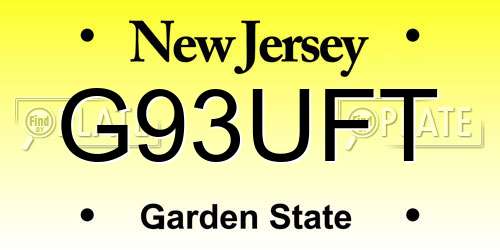 G93UFT New Jersey License Plate