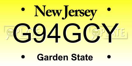 G94GCY New Jersey License Plate