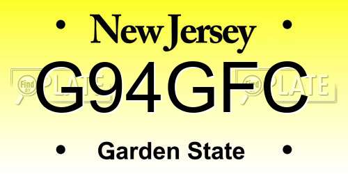 G94GFC New Jersey License Plate