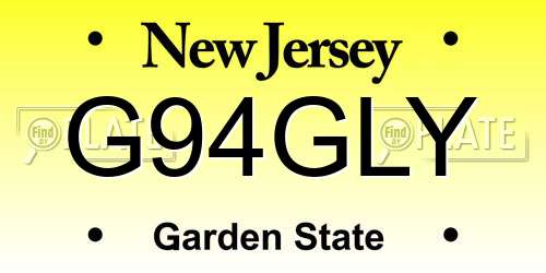 G94GLY New Jersey License Plate