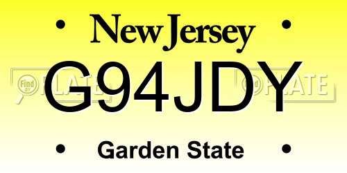 G94JDY New Jersey License Plate