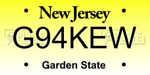 G94KEW New Jersey License Plate