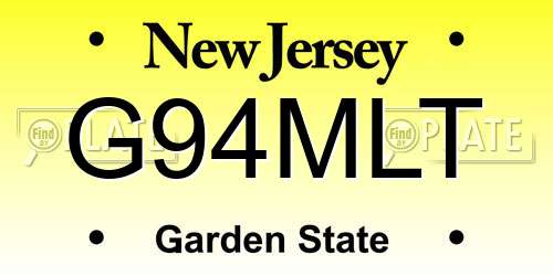 G94MLT New Jersey License Plate