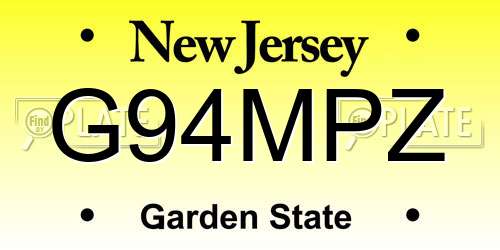 G94MPZ New Jersey License Plate