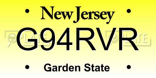G94RVR New Jersey License Plate