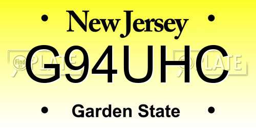 G94UHC New Jersey License Plate