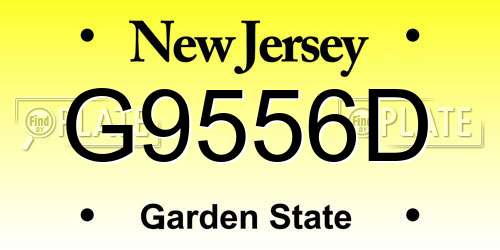 G9556D New Jersey License Plate
