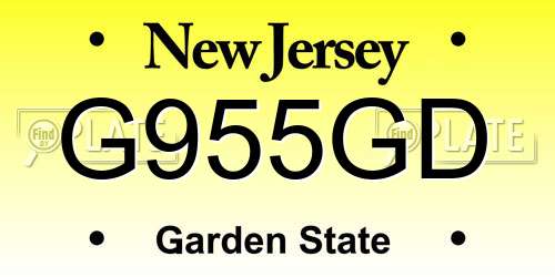 G955GD New Jersey License Plate