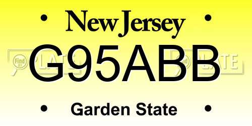 G95ABB New Jersey License Plate