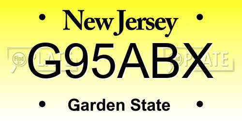 G95ABX New Jersey License Plate