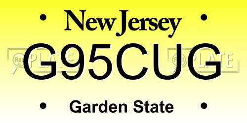 G95CUG New Jersey License Plate