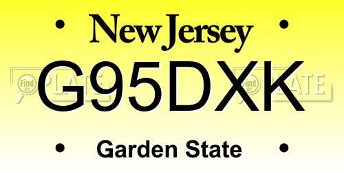G95DXK New Jersey License Plate