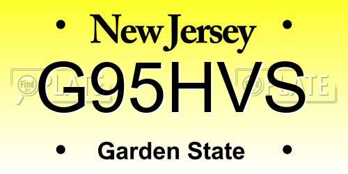 G95HVS New Jersey License Plate