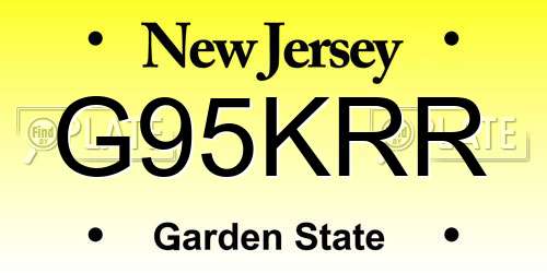 G95KRR New Jersey License Plate