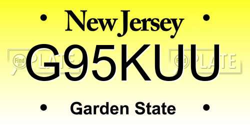 G95KUU New Jersey License Plate