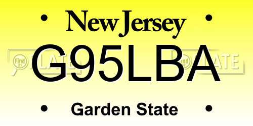 G95LBA New Jersey License Plate