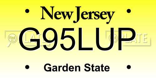 G95LUP New Jersey License Plate