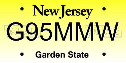 G95MMW New Jersey License Plate