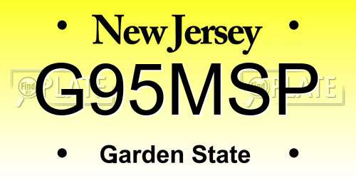 G95MSP New Jersey License Plate