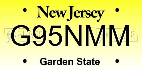 G95NMM New Jersey License Plate