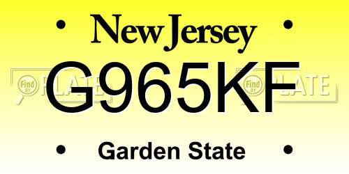 G965KF New Jersey License Plate
