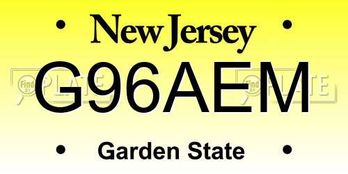 G96AEM New Jersey License Plate