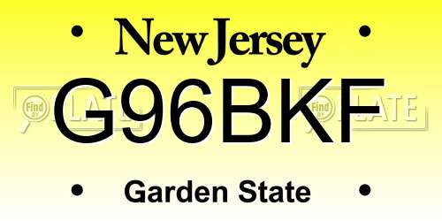 G96BKF New Jersey License Plate
