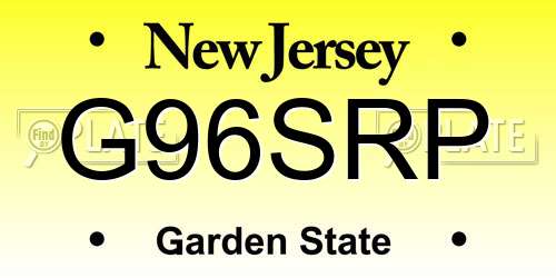 G96SRP New Jersey License Plate