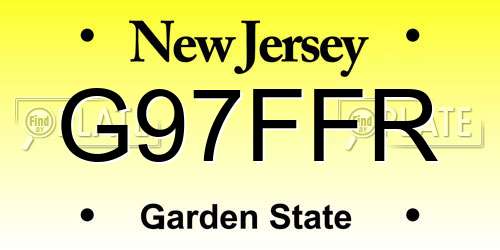 G97FFR New Jersey License Plate