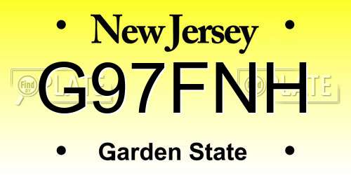 G97FNH New Jersey License Plate