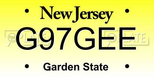G97GEE New Jersey License Plate