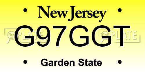 G97GGT New Jersey License Plate