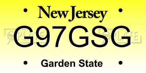 G97GSG New Jersey License Plate