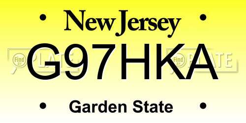 G97HKA New Jersey License Plate