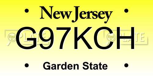 G97KCH New Jersey License Plate
