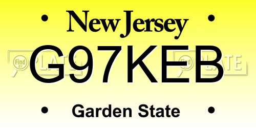 G97KEB New Jersey License Plate