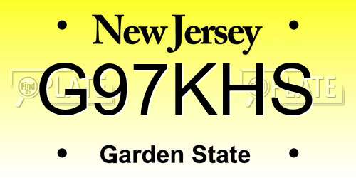 G97KHS New Jersey License Plate