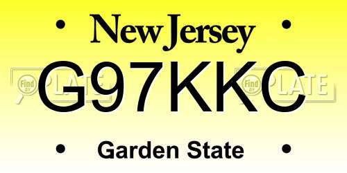 G97KKC New Jersey License Plate